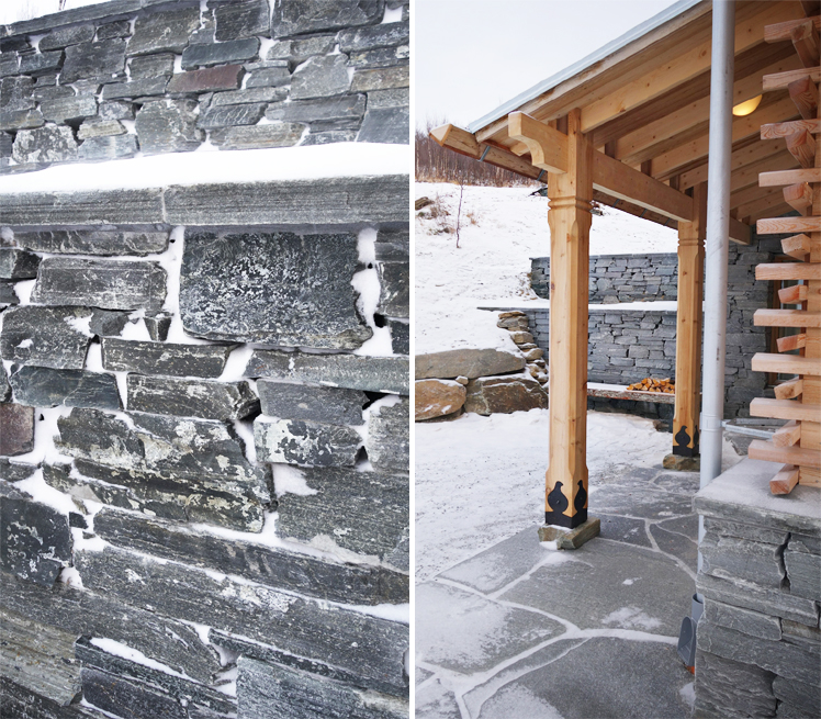 Fint hantverksarbete i den nybyggda fjällvillan, ritad av Rex Arkitektbyrå.